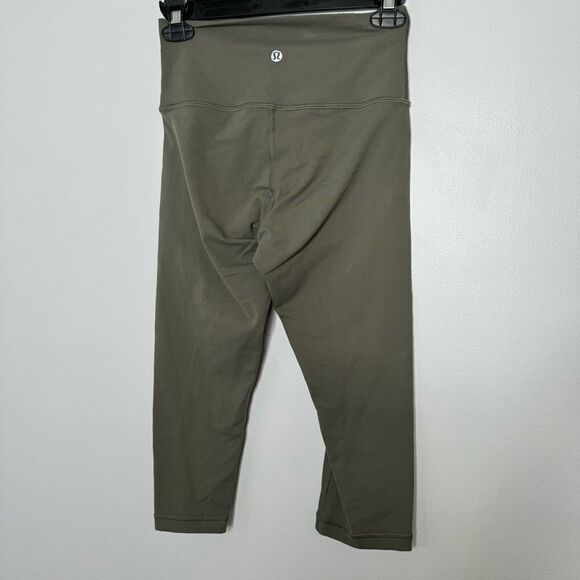 Lululemon olive green cropped leggings size 4 - Picture 3 of 5